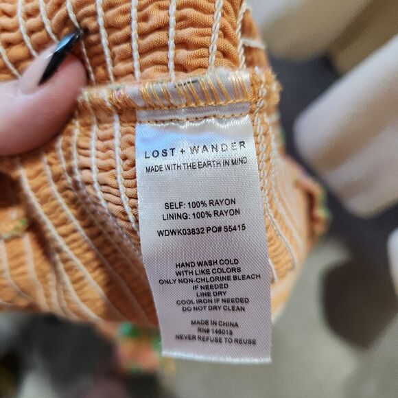 Lost & Wander Halter Dress Womens SZ M Summer Resort Wear Rainbow Floral Smoked - Picture 7 of 7